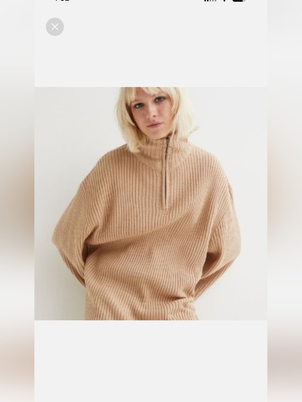 H&M Divided Long Ribbed Sweater In Camel Acrylic